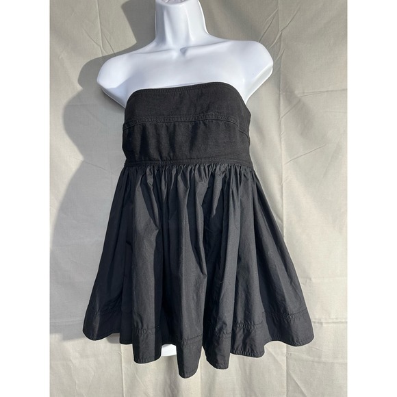 Pilcro Tops - Anthropologie Pilcro Top Womens XS Black Strapless Babydoll Peplum Quiet Luxury